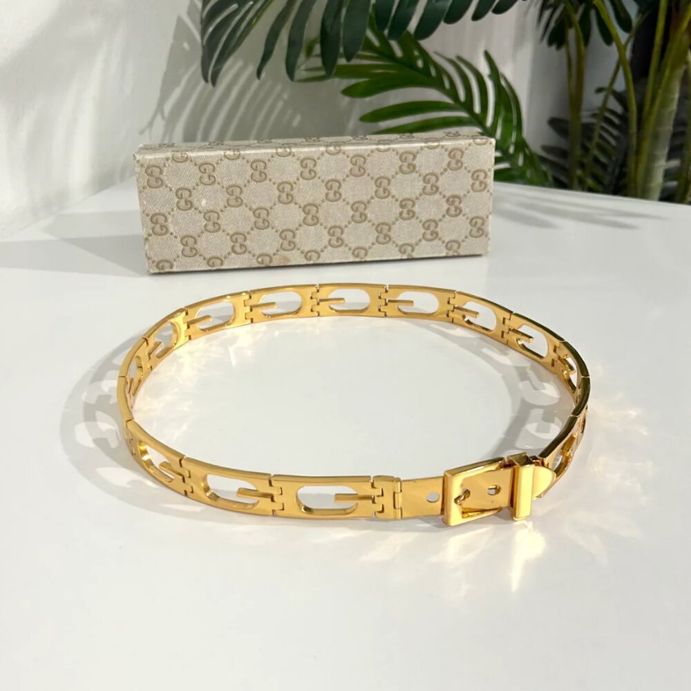Gucci Vintage Gold G Link Belt